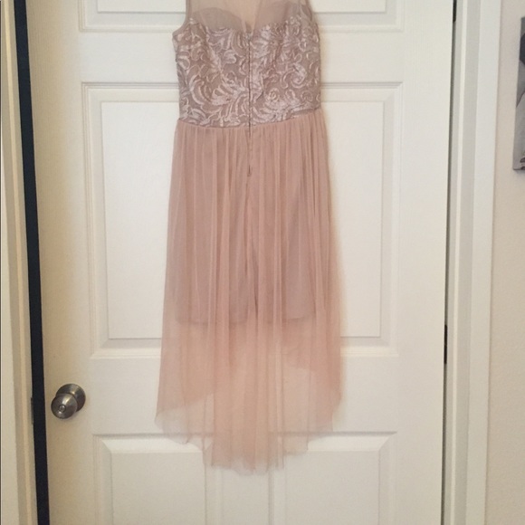 DONATED!!! Blush light pink hi low beautiful dress with mesh - Picture 2 of 5